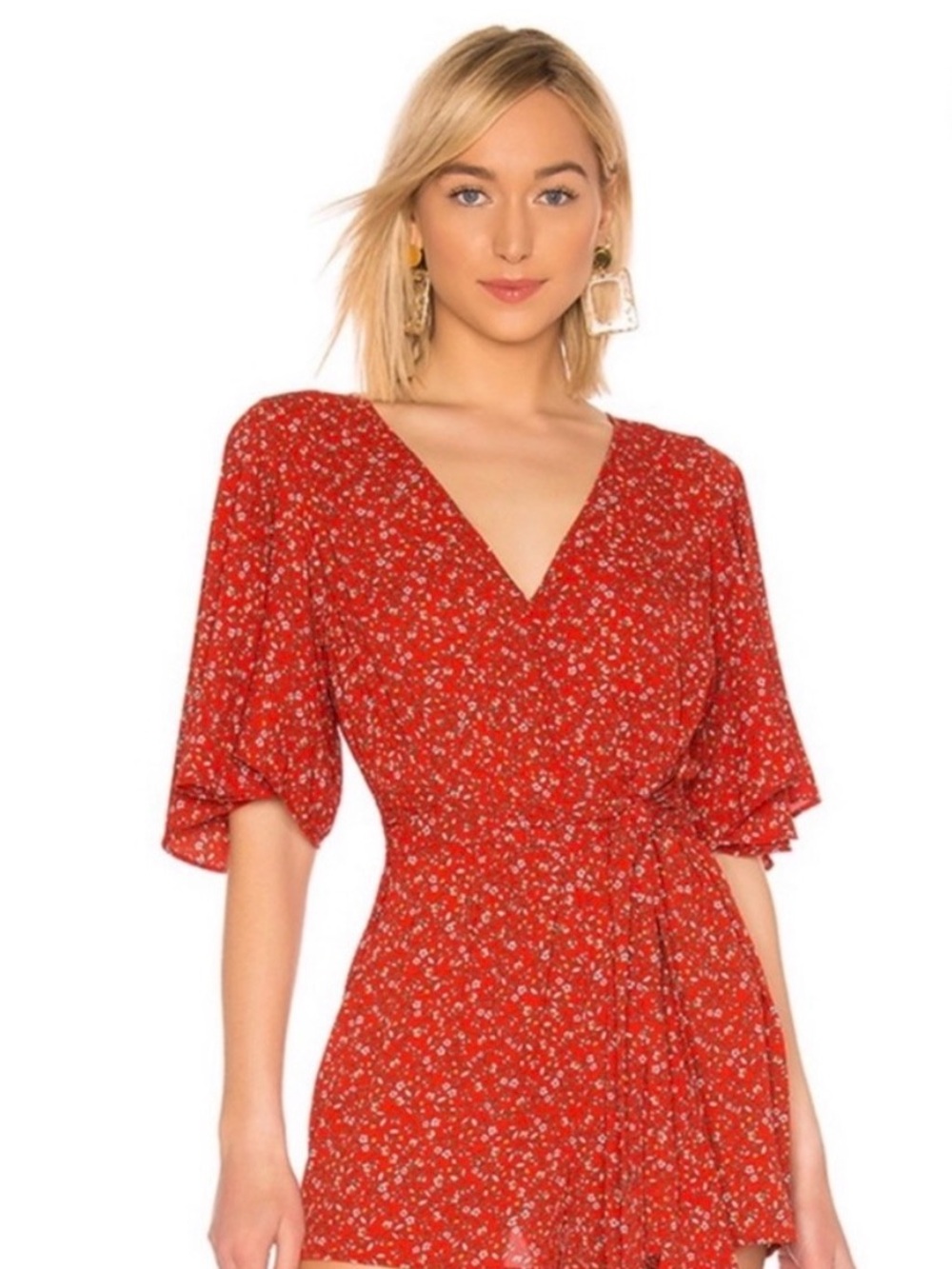 Jack by BB Dakota Red Floral Romper